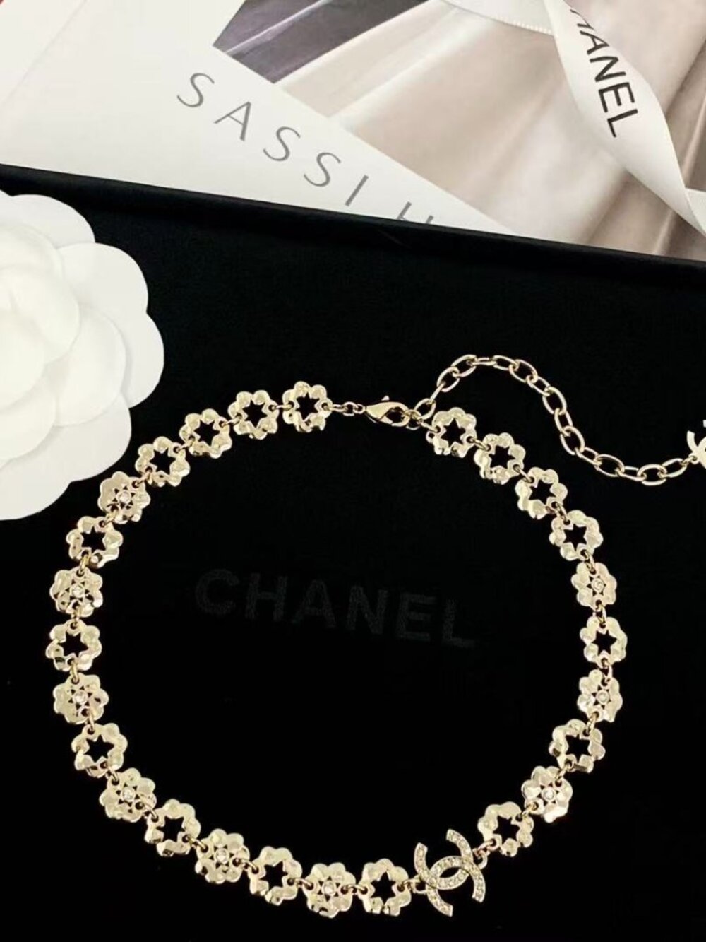 🍓🍓Chanel Camellia Diamond Double C Necklace🍇🍇